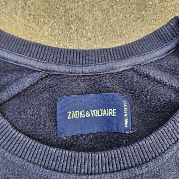 FLASH SALE Rare Zadig & Voltaire Embroidered Blue Wolf Fox Sweater Med Like New - Picture 4 of 6
